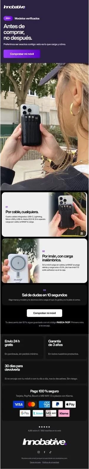 Email de Innobative: Antes de comprar