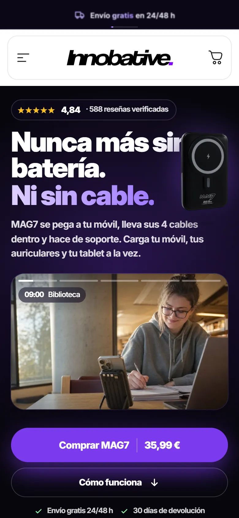 La tienda de Innobative en el móvil